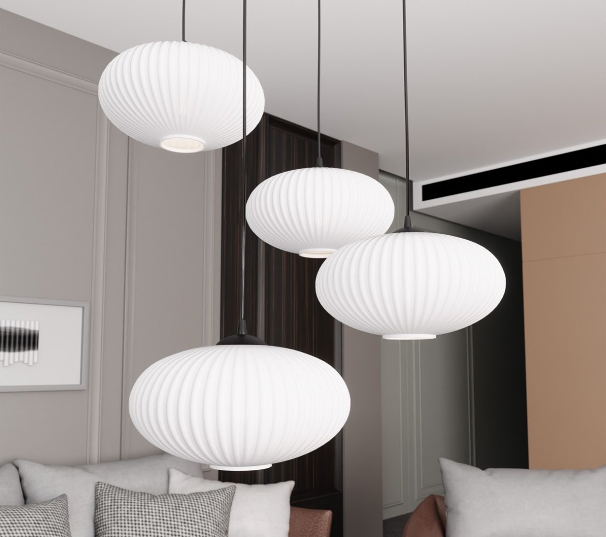Coco Ø70 Hvit Taklampe Fra Emibig Lighting - Perfekt for stuer og spisestuer &ndash; Coco fungerer som en stilig aksent i alle typer interi&oslash;r.