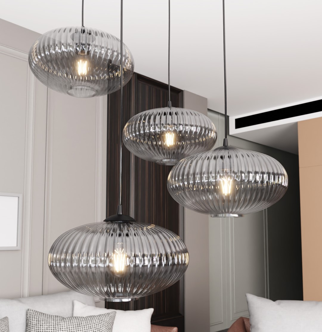Coco Ø70 Røykfarget Taklampe Fra Emibig Lighting - Perfekt for stuer og spisestuer &ndash; Coco fungerer som en stilig aksent i alle typer interi&oslash;r.