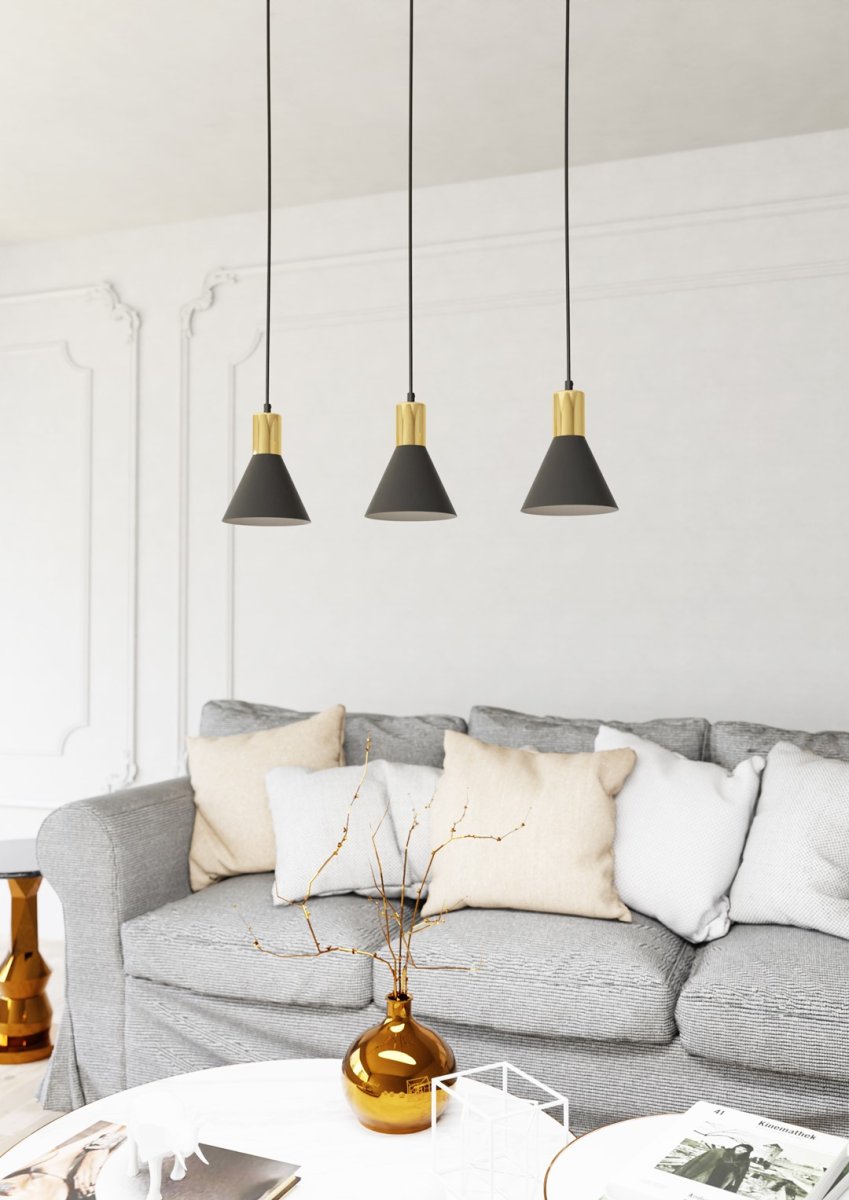 Rosa 60cm Svart Taklampe Fra Emibig Lighting - Rosa taklampen er et stilig tillegg der enkel form m&oslash;ter elegante detaljer.
