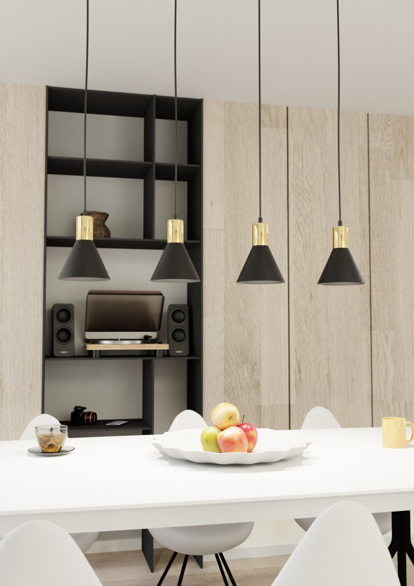 Rosa 90cm Svart Taklampe Fra Emibig Lighting - Rosa taklampen er et stilig tillegg der enkel form m&oslash;ter elegante detaljer.