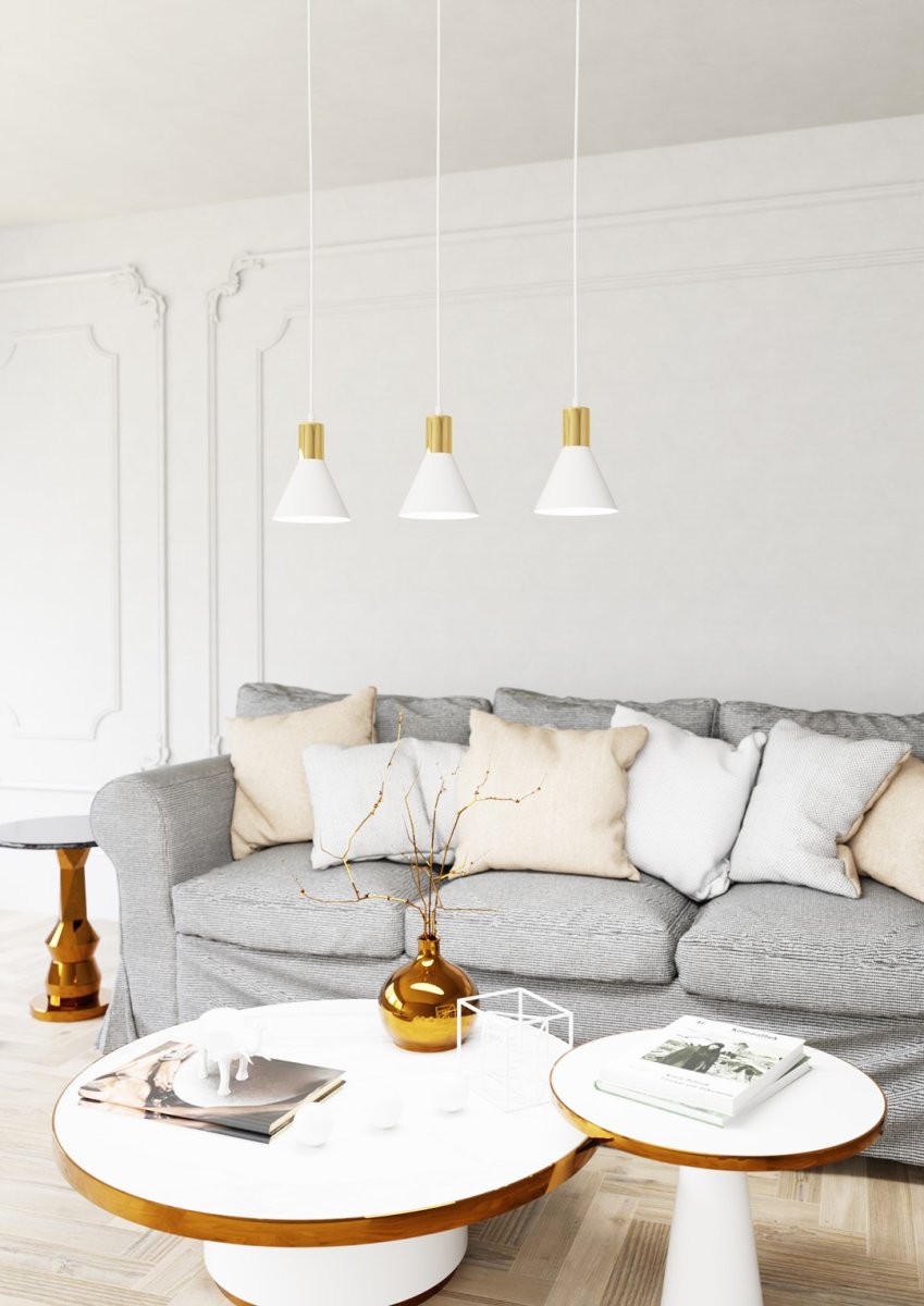 Rosa 60cm Hvit Taklampe Fra Emibig Lighting - Rosa taklampen er et stilig tillegg der enkel form m&oslash;ter elegante detaljer.