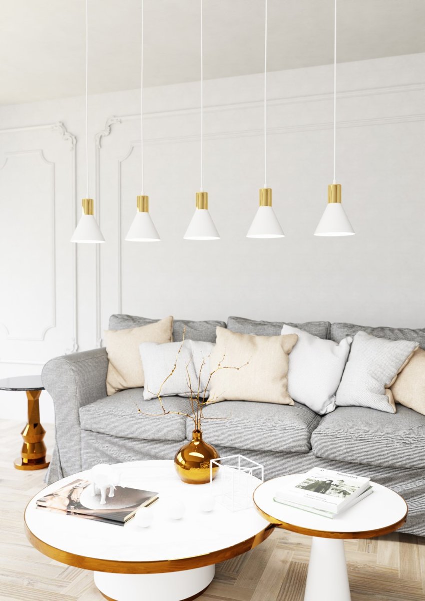 Rosa 116cm Hvit Taklampe Fra Emibig Lighting - Rosa taklampen er et stilig tillegg der enkel form m&oslash;ter elegante detaljer.