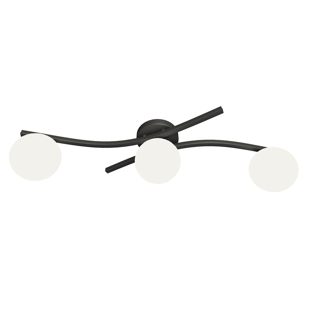 Opus 84cm Hvit plafond Fra Emibig Lighting - Den enkle formen og opale glasskupler gir rommet en mykhet og letthet, mens lampen sprer et behagelig, diffust lys.