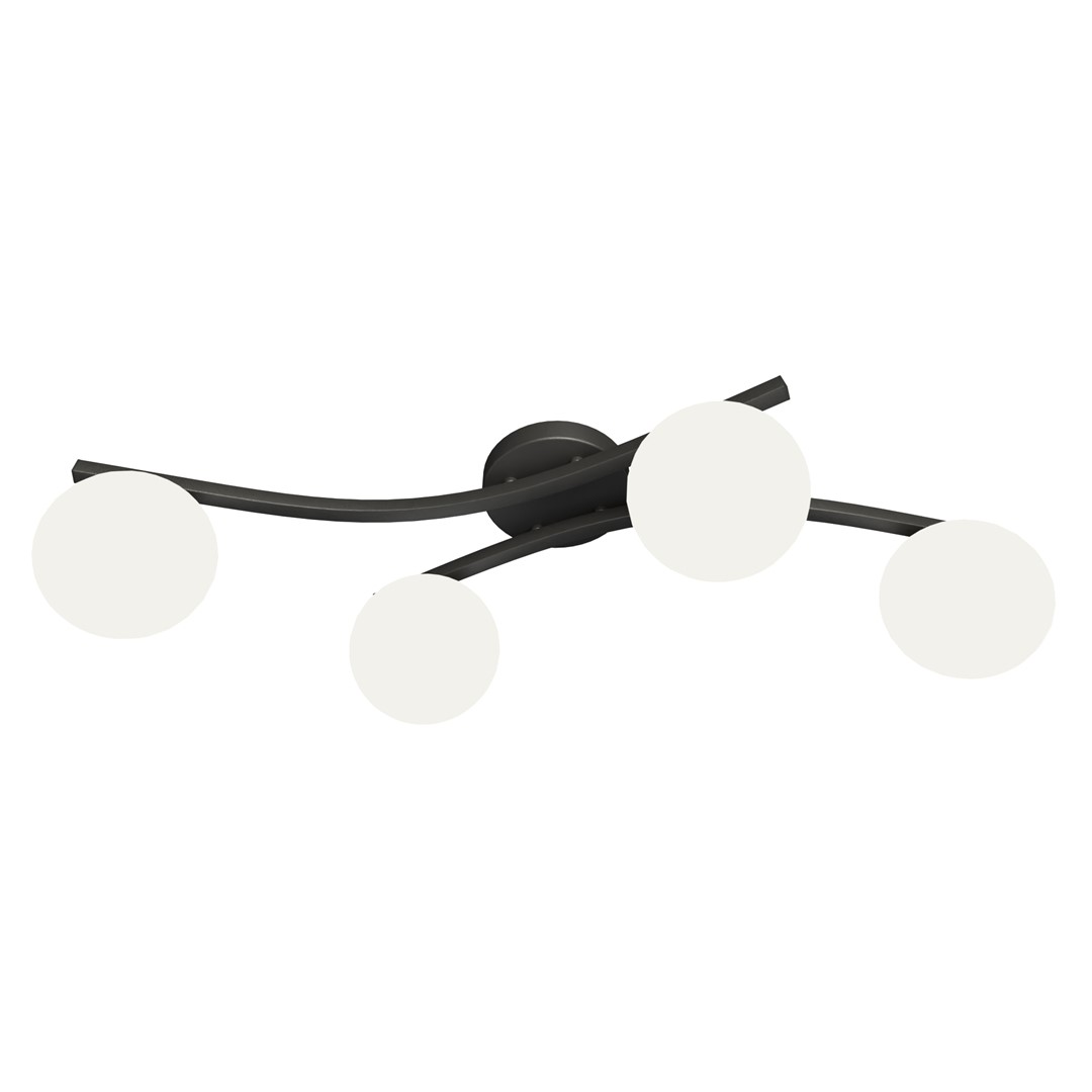 Opus 84cm Hvit plafond Fra Emibig Lighting - Den enkle formen og opale glasskupler gir rommet en mykhet og letthet, mens lampen sprer et behagelig, diffust lys.