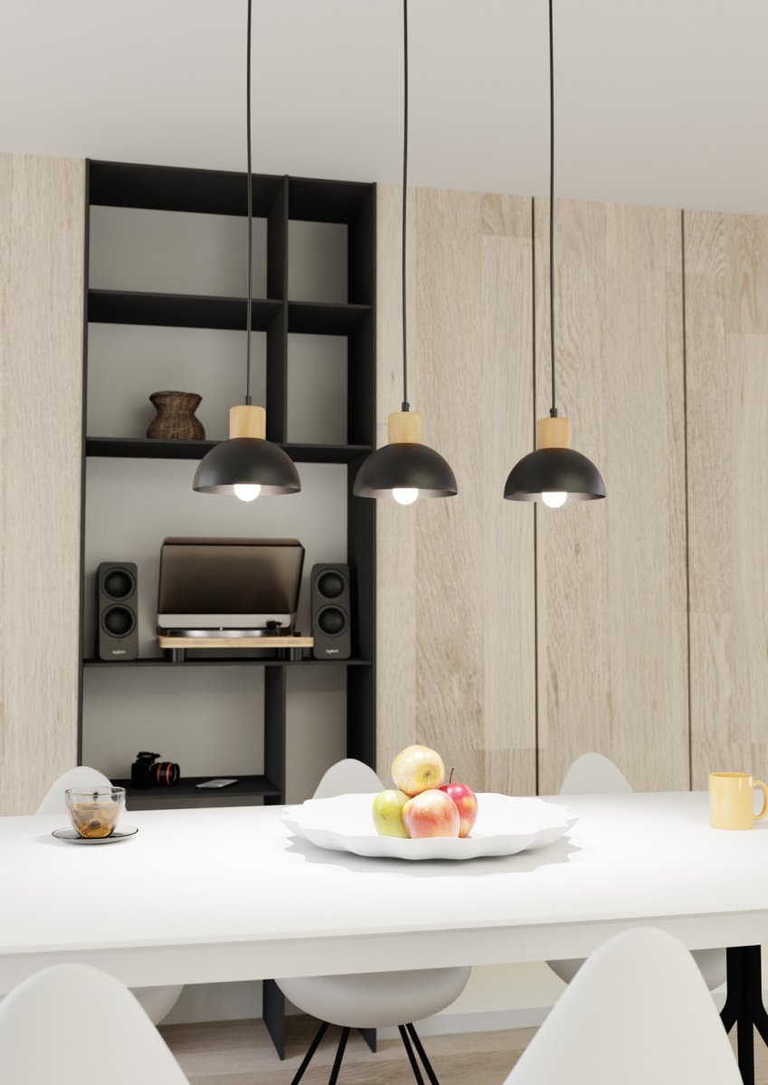 Seco 60cm Svart Taklampe Fra Emibig Lighting - Perfekt for stuer, spisestue eller kj&oslash;kken &ndash; Seco skaper harmoni og en koselig nordisk atmosf&aelig;re i rommet.