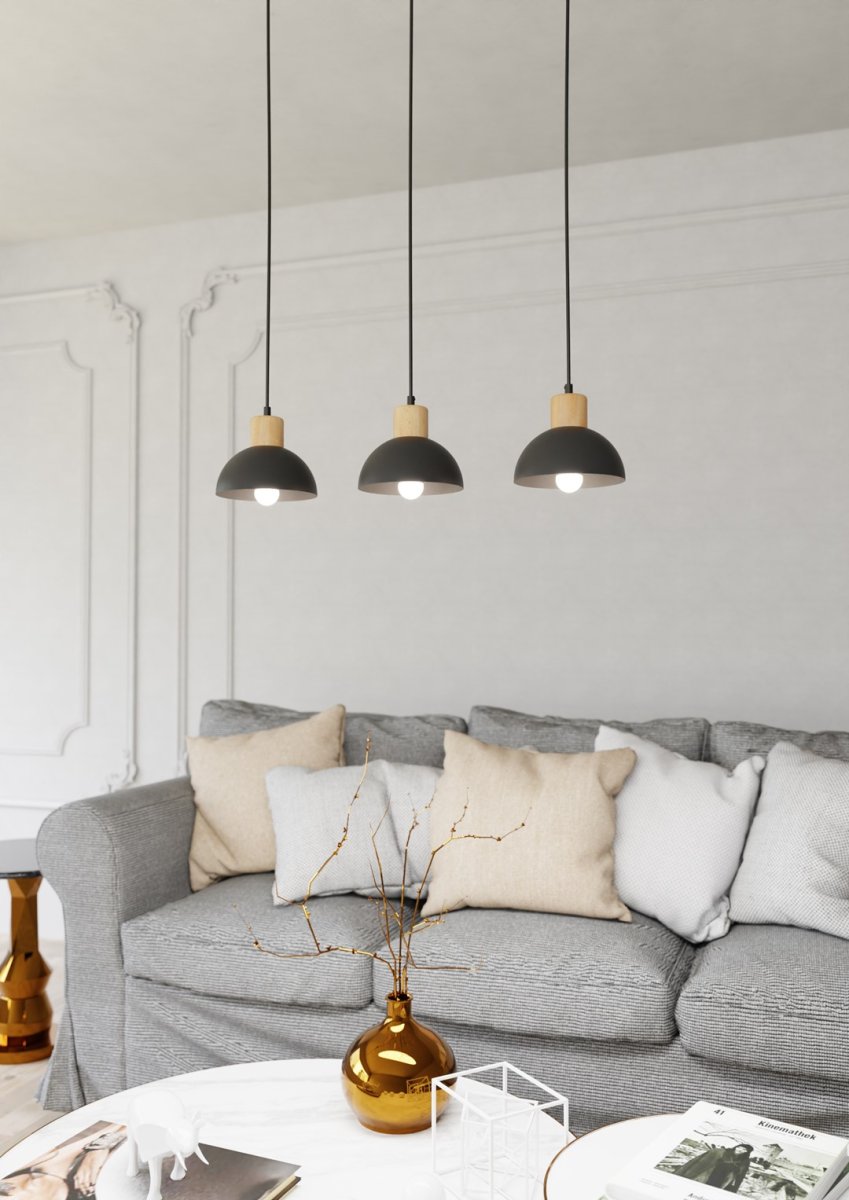 Seco 60cm Svart Taklampe Fra Emibig Lighting - Perfekt for stuer, spisestue eller kj&oslash;kken &ndash; Seco skaper harmoni og en koselig nordisk atmosf&aelig;re i rommet.