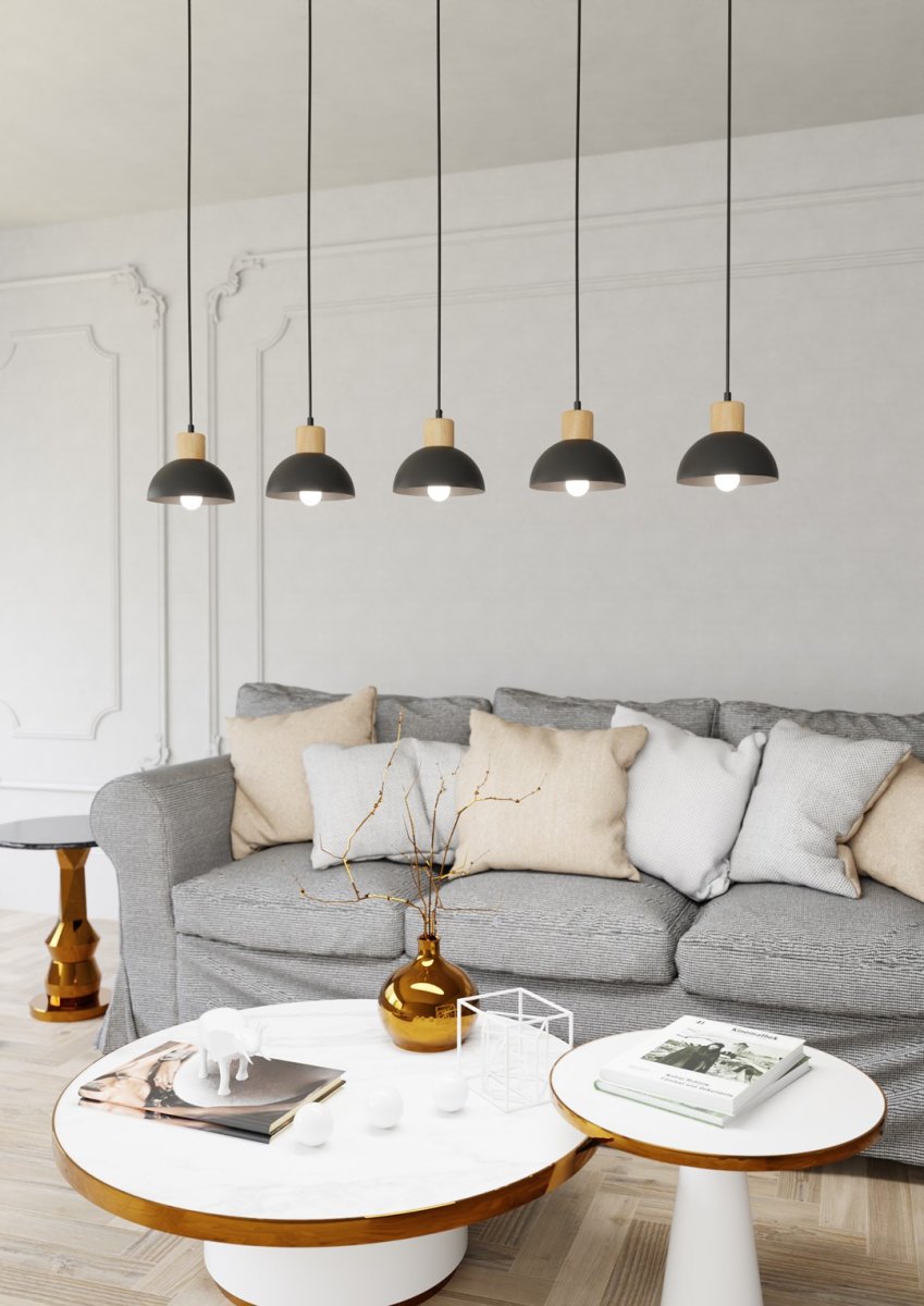 Seco 116cm Svart Taklampe Fra Emibig Lighting - Perfekt for stuer, spisestue eller kj&oslash;kken &ndash; Seco skaper harmoni og en koselig nordisk atmosf&aelig;re i rommet.