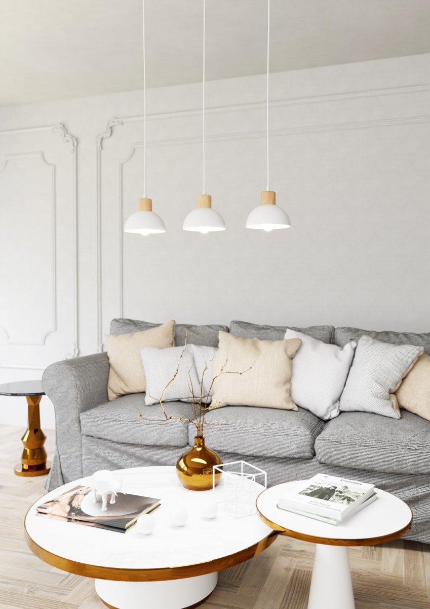 Seco 60cm Hvit Taklampe Fra Emibig Lighting - Perfekt for stuer, spisestue eller kj&oslash;kken &ndash; Seco skaper harmoni og en koselig nordisk atmosf&aelig;re i rommet.