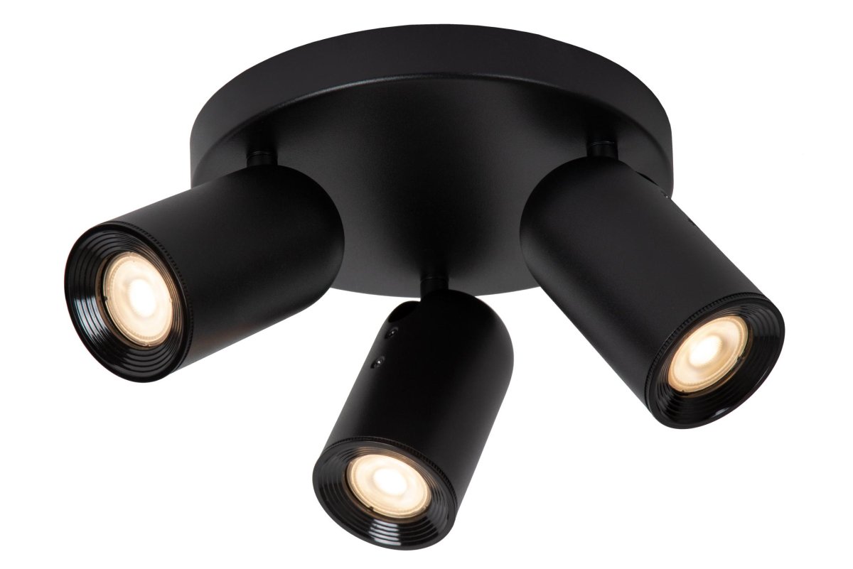 Punch 3 Svart spotlight Fra Lucide - Med en ekstern dimmer kan du også justere lysstyrken etter behov.