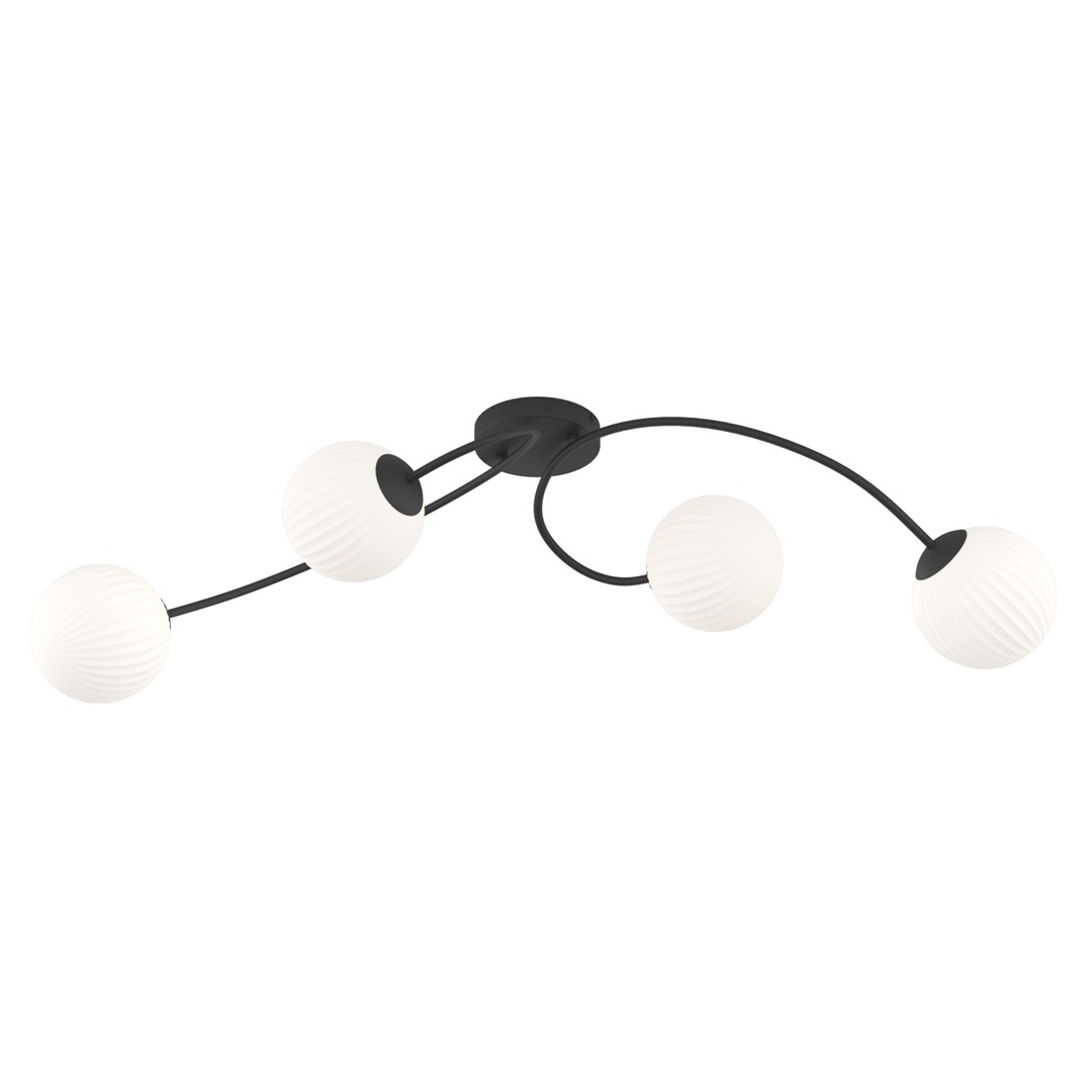 Vibra 110cm Hvit plafond Fra Emibig Lighting - De opale glasskuplene sprer et mykt og diffust lys som tilf&oslash;rer letthet og et moderne preg til rommet.