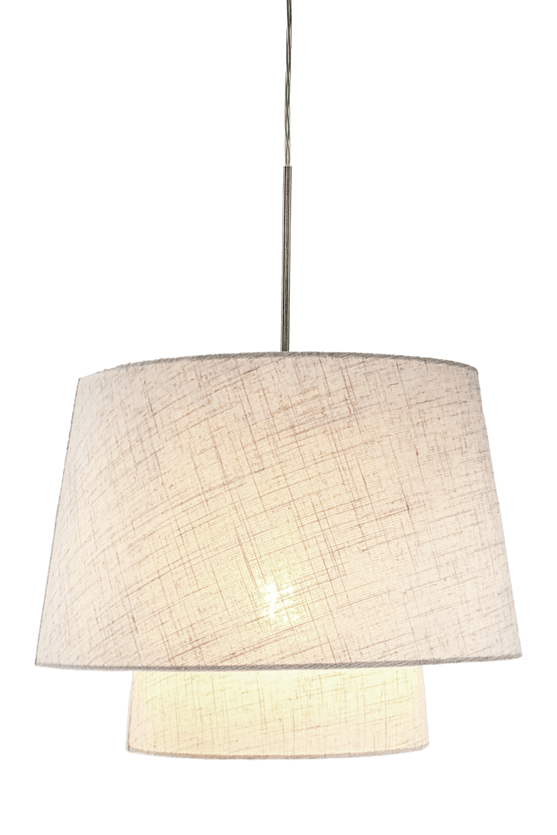 Doble Ø48 Beige Taklampe Fra Aneta Lighting - Doble takpendellampe har et stilig og mykt design der to tekstilskjermer i forskjellige st&oslash;rrelser m&oslash;tes i et vakkert lagdelt uttrykk.