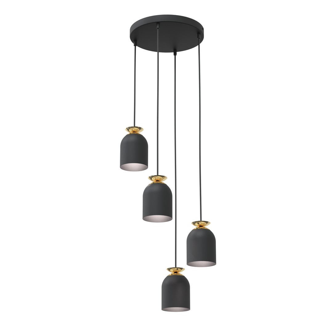 Target Ø30 Svart Taklampe Fra Emibig Lighting - De robuste metallskjermene er kombinert med gullfargede detaljer som skaper en effektiv kontrast og tilf&oslash;rer b&aring;de eleganse og raffinement.