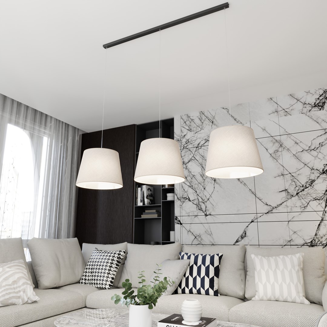 Epoca 116cm Beige Taklampe Fra Emibig Lighting - Med sitt klassiske design og et moderne preg passer Epoca like godt inn i tradisjonelle og moderne interi&oslash;rer, og tilf&oslash;rer rommet en diskret men sjarmerende karakter.