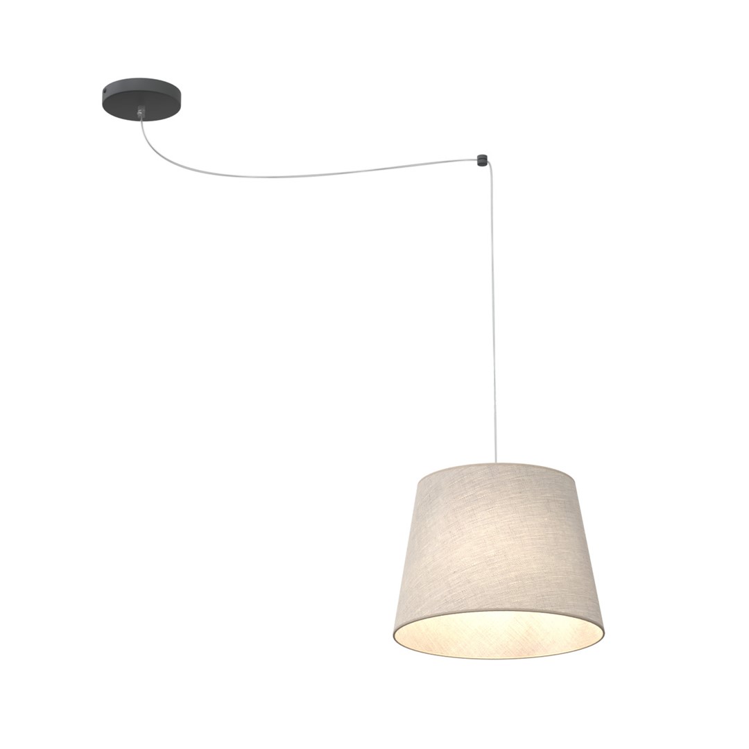 Ascot Ø38 Beige Taklampe Fra Emibig Lighting - Den tekstilkledde skyggen i en myk, dempet farge sprer et behagelig og diffust lys som skaper en varm atmosf&aelig;re i rommet.