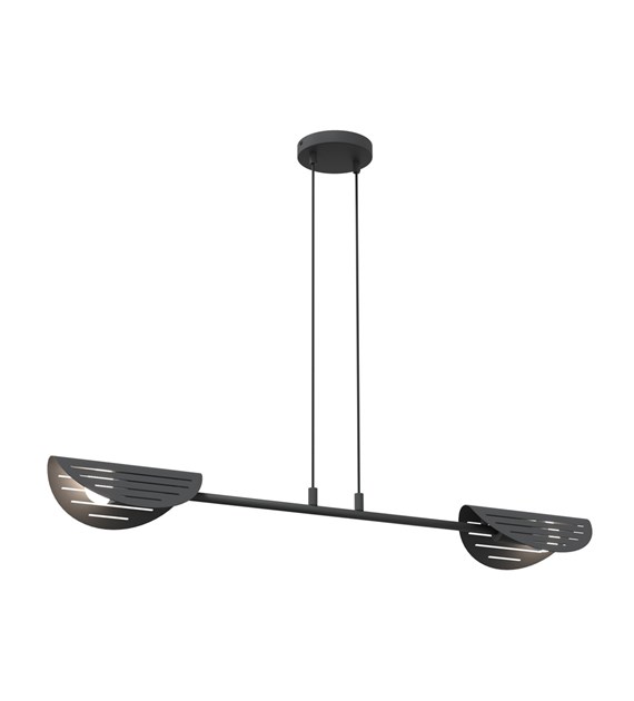 Saber 104cm Svart Taklampe Fra Emibig Lighting - Perfekt for stuer, spisestuer eller kontormilj&oslash;er &ndash; Sabre sprer et mykt lys som skaper en spesiell atmosf&aelig;re og fremhever stilen i rommet.