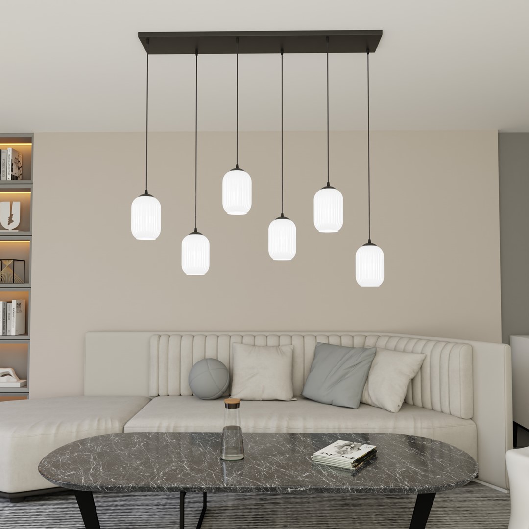 Verdi 115cm Hvit Taklampe Fra Emibig Lighting - Verdi passer perfekt i både moderne og elegante hjem og sprer et mykt, behagelig lys – ideell for stuer, spisestue eller offentlige rom.