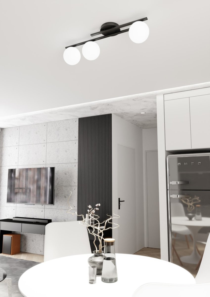 Kairo 74cm Svart og hvitt plafond Fra Emibig Lighting - Den minimalistiske designen passer perfekt inn i ethvert hjem og stil.