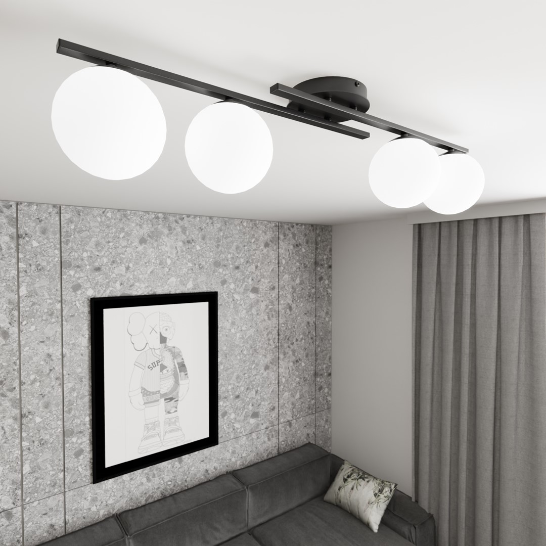 Kairo 87cm Svart plafond Fra Emibig Lighting - Den minimalistiske designen passer perfekt inn i ethvert hjem og stil.