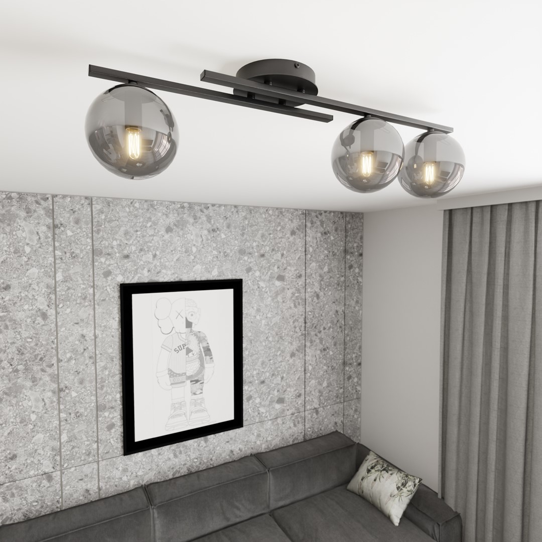 Kairo 74cm Svart/Røkt plafond Fra Emibig Lighting - Den elegante designen passer perfekt inn i ethvert hjem og stil.