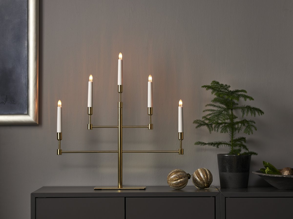 Vide Messing Fra Star Trading - Pynt med den til advent og jul, plasser den i et vindu eller p&aring; en vegg.