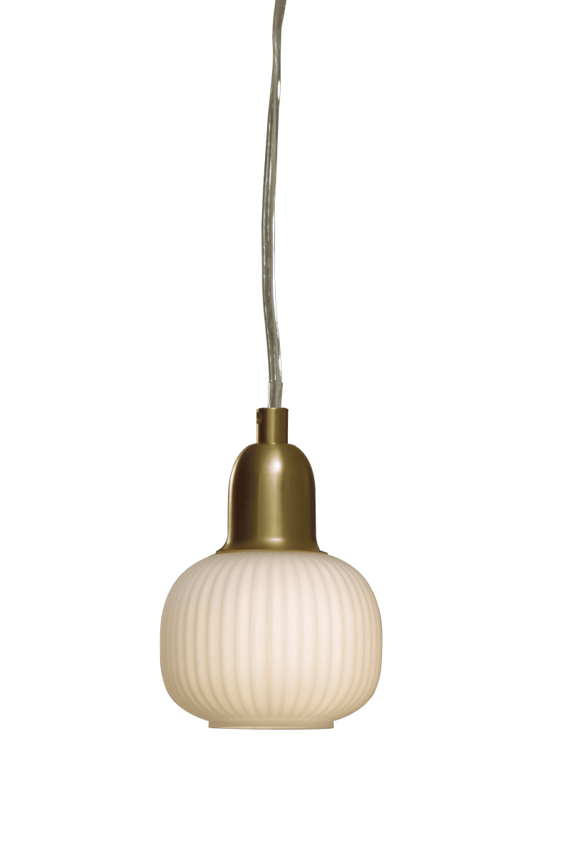 Elin Ø10 Matt messing vinduslampe Fra Aneta Lighting - Elin vinduslampe i matt messingfarget metall med hvit riflet glasskuppel.