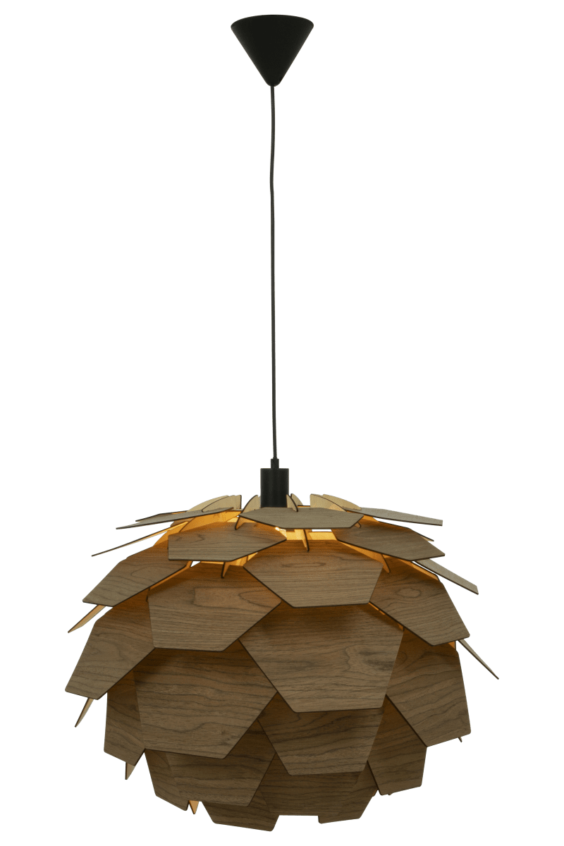 Carpatica Ø60 Brun flekk Taklampe Fra Aneta Lighting - Nydelig Carpatica taklampe, med flere lag trelameller med brunbeiset finer, har et design som minner om en rund kjegle.