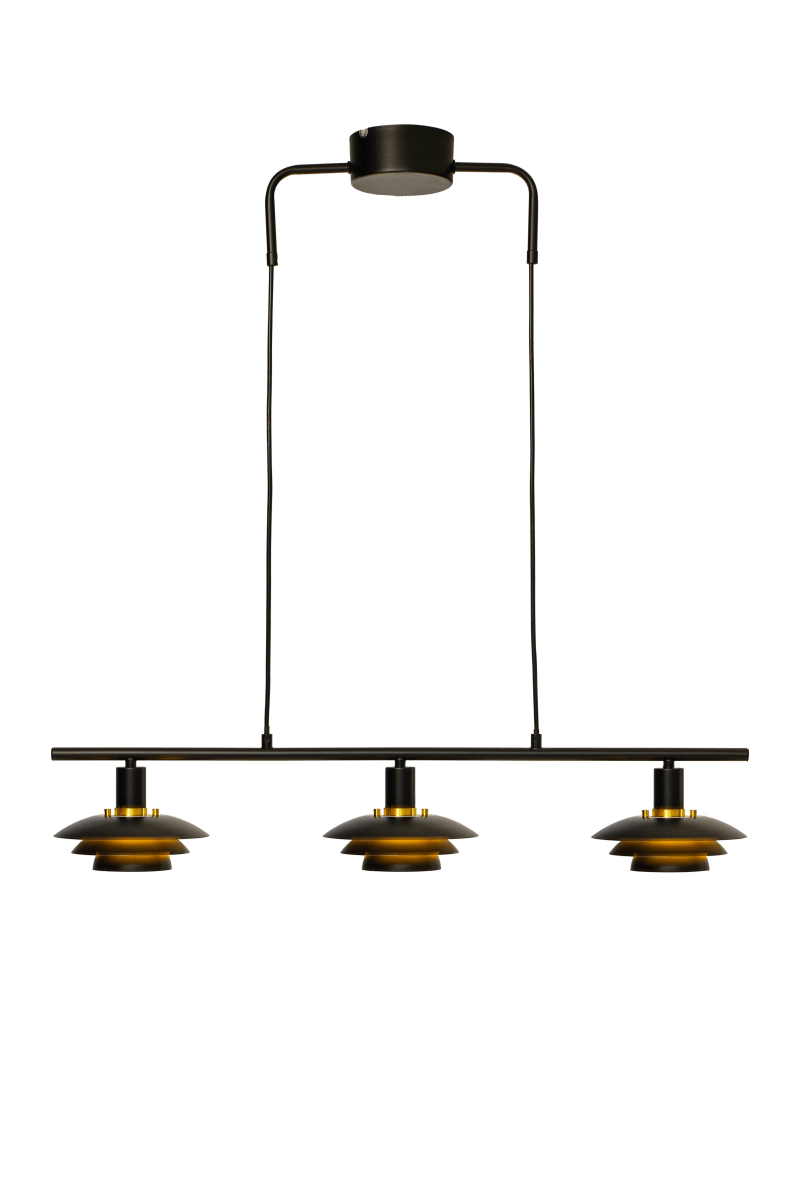 Epsilon 86cm Svart Taklampe Fra Aneta Lighting - Utskiftbare detaljer i krom og matt messing følger med etter eget valg.