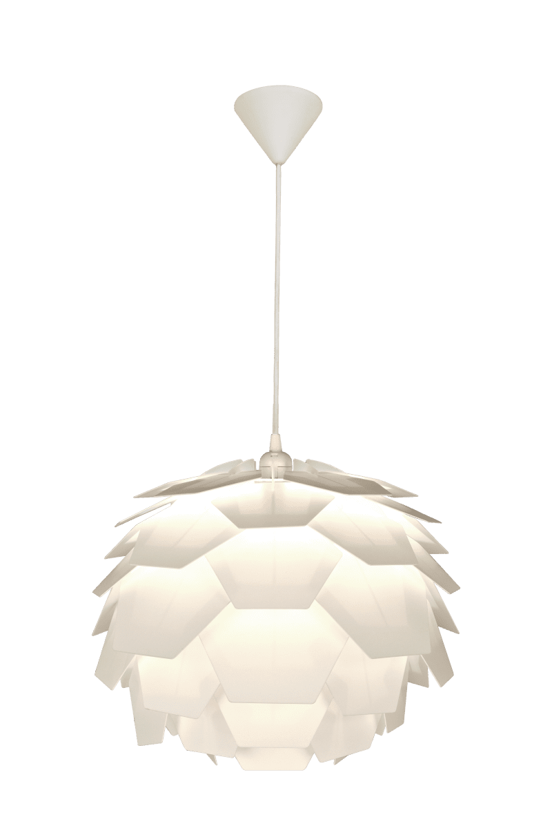 Carpatica Ø40 Hvit Taklampe Fra Aneta Lighting - Takkoppen er i hvit plast for krokoppheng og med rekkeklemme.