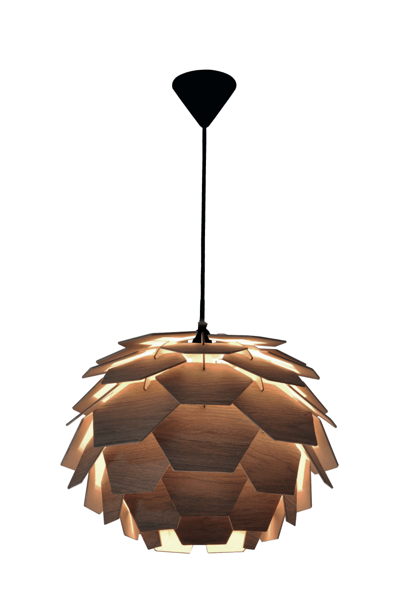 Carpatica Ø40 Brun flekk Taklampe Fra Aneta Lighting - Takkoppen er i hvit plast for krokoppheng og med rekkeklemme.