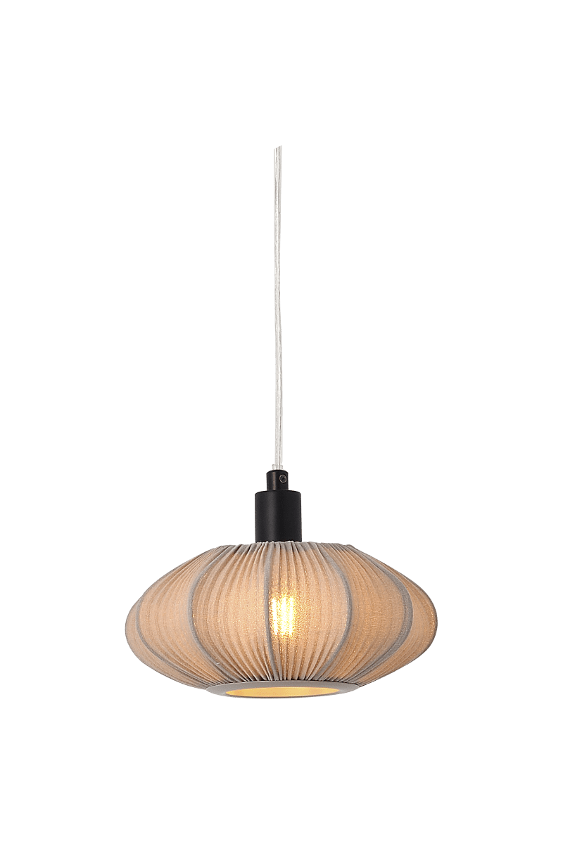 Mamsell Ø22 Grå vinduslampe Fra Aneta Lighting - Mamsell vinduslampe er dekket med fint plissert stretchstoff som gir et behagelig lett dempet lys.