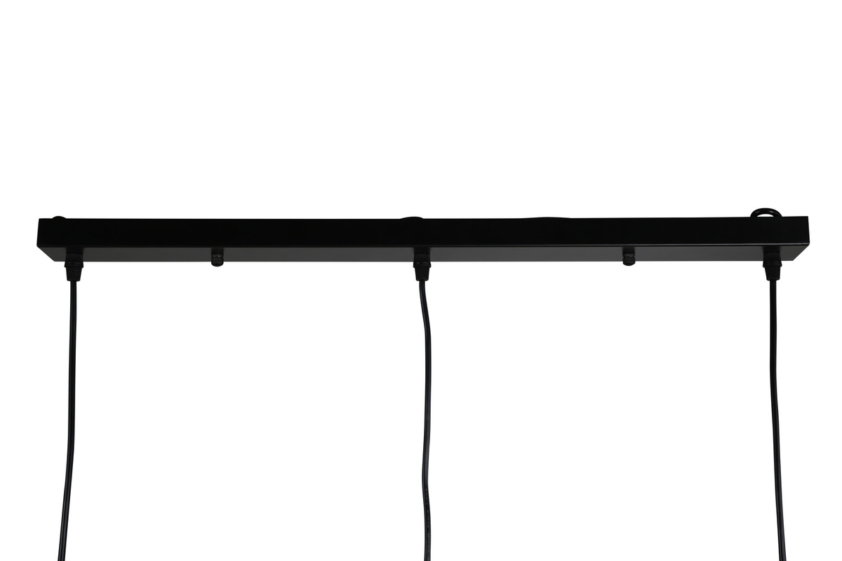 Elda 75cm Svart Taklampe Fra Venture Design - Med tre lampeskjermer formet som en kuppel og et kobberfarget interi&oslash;r, gir den rommet en varm f&oslash;lelse.