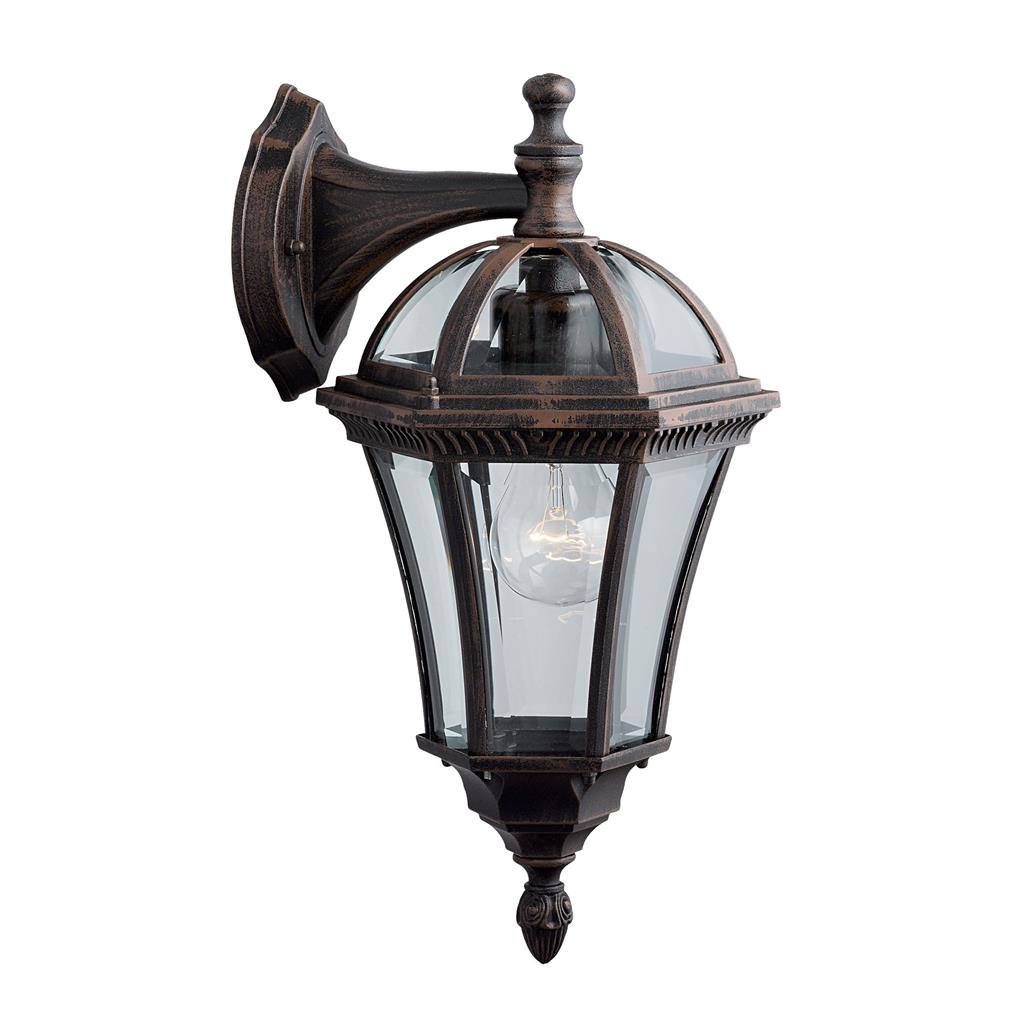 Capri Brun utendørslampe Fra Searchlight - Laget av aluminium og klart glass, er den både slitesterk og stilig – Perfekt for å lyse opp inngangspartiet, verandaen eller hagen.