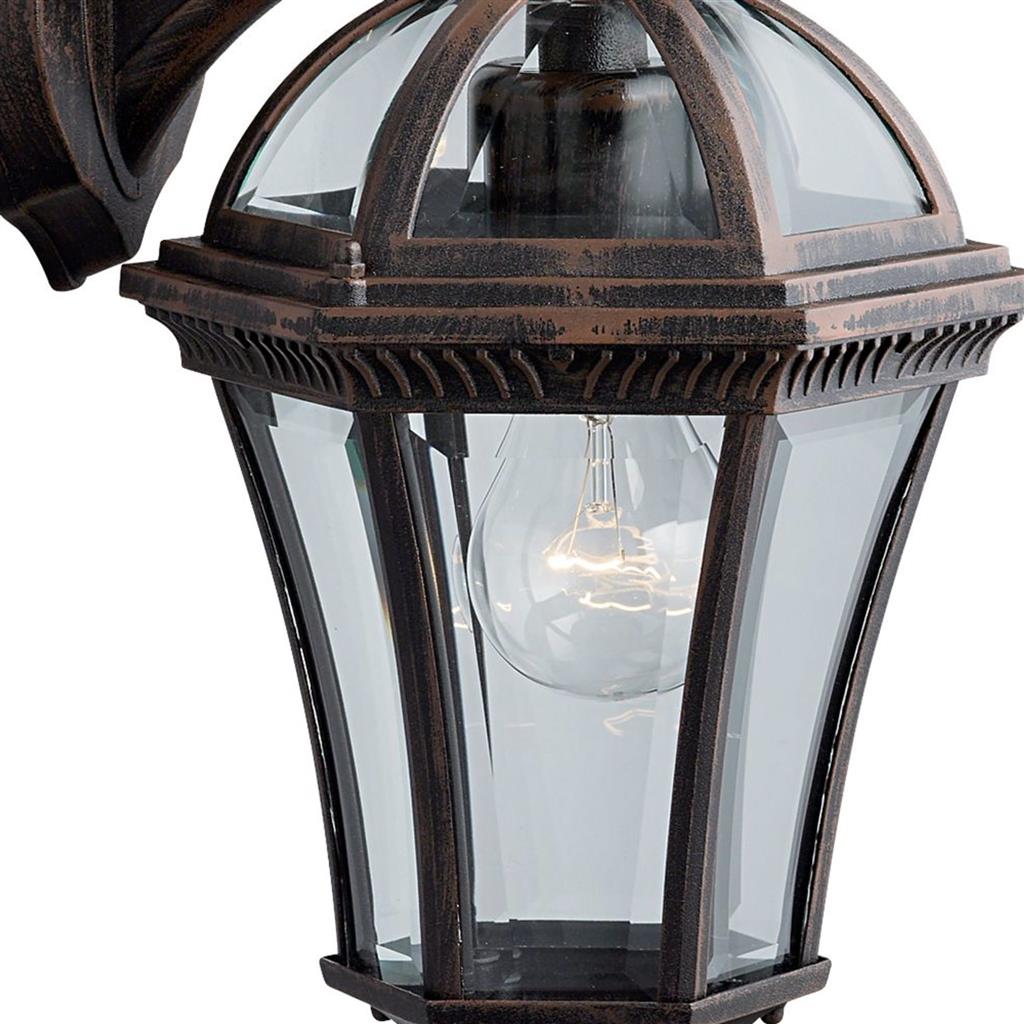 Capri Brun utendørslampe Fra Searchlight - Laget av aluminium og klart glass, er den både slitesterk og stilig – Perfekt for å lyse opp inngangspartiet, verandaen eller hagen.
