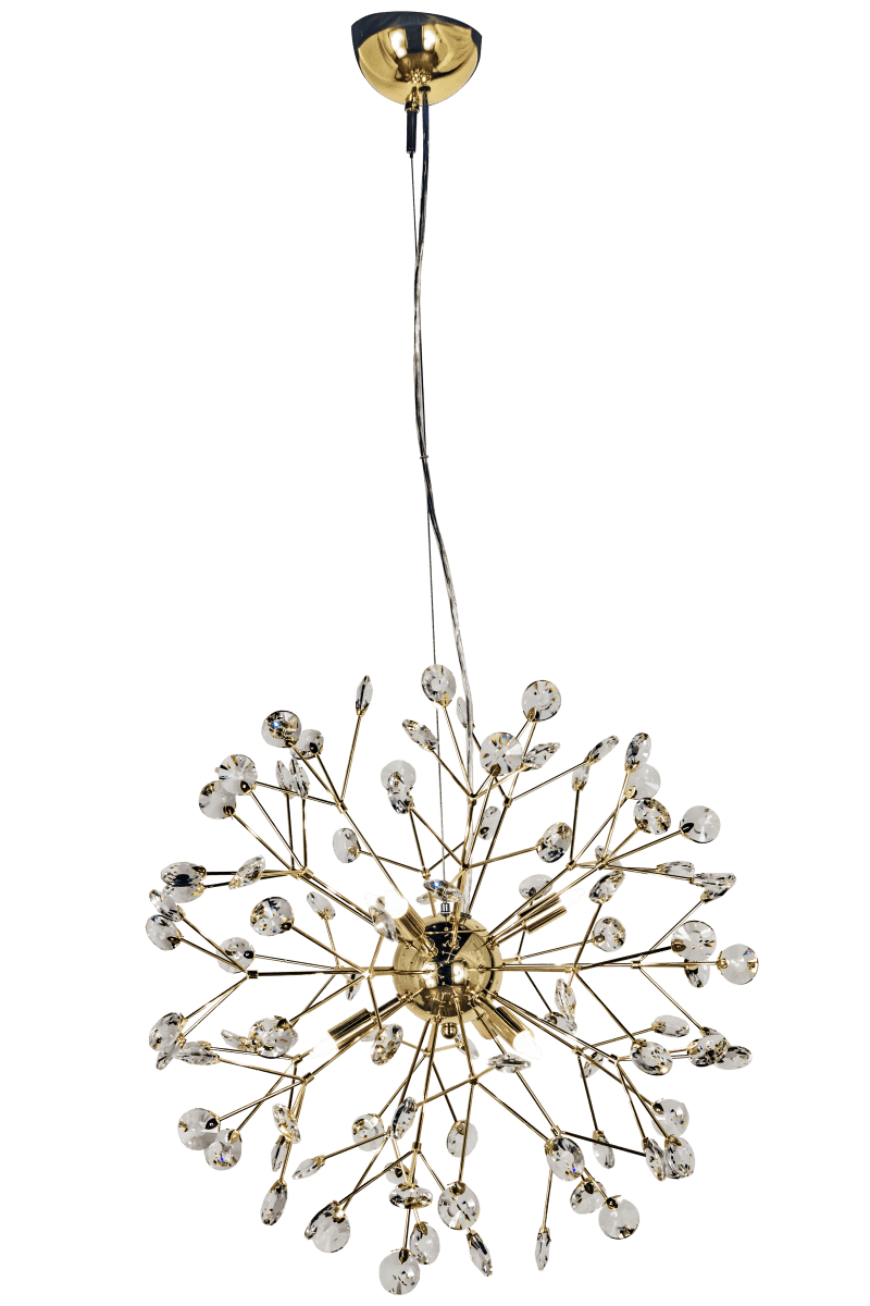 Viva Ø55 Messing Taklampe Fra Aneta Lighting - Viva taklampe i messing kombinert med dekorative klare prismer / krystaller gjennom hele lampen.