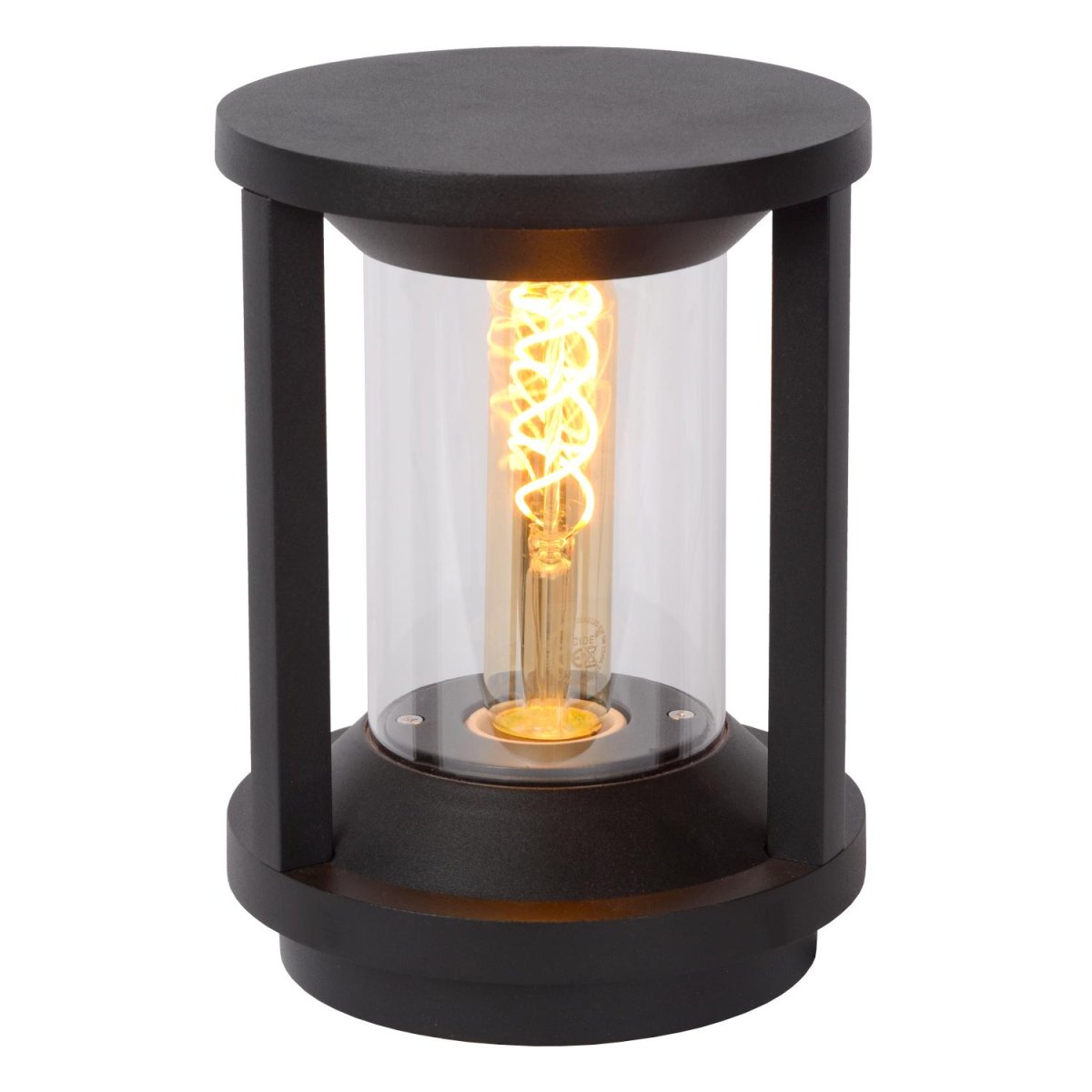 Cadix 22cm Svart Fra Lucide - Cadix tilhører IP65-kategorien, noe som betyr at den er støvtett og beskyttet mot vannstråler og regn, noe som gjør den til en pålitelig lampe for langvarig utendørsbruk.