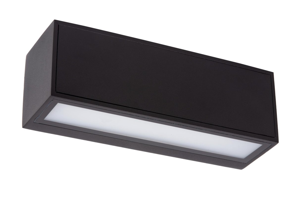 Sutton Svart solcellelampe Fra Lucide - Den integrerte dimbare LED-lyskilden slås automatisk av og på via dag/natt-sensoren på rammen.