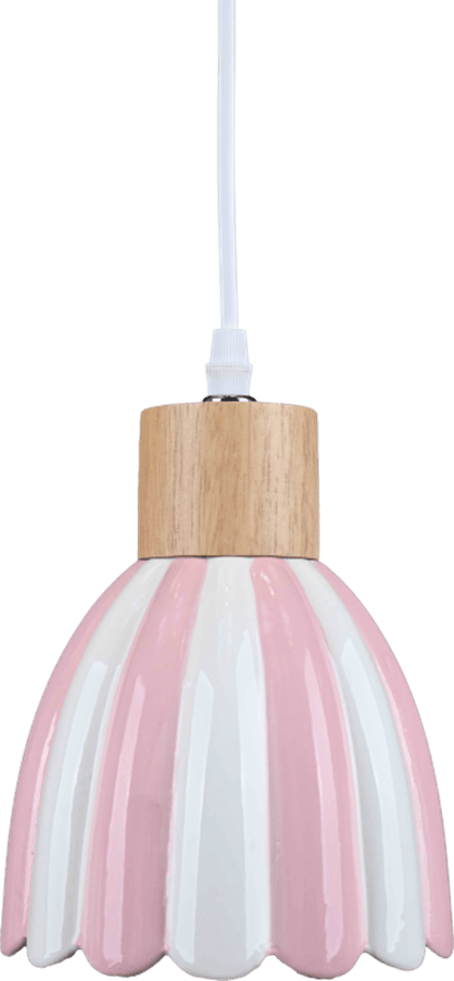 Poppy Ø15 Rosa/hvit vinduslampe Fra Pixie Design - Den stripete skjermen i rosa og hvitt gir lampen et varmt og harmonisk uttrykk som passer fint inn i mange forskjellige interi&oslash;rstiler.