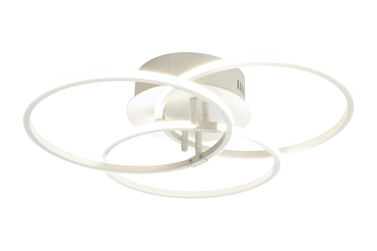 Ringo 45cm Hvit plafond Fra Aneta Lighting - RINGO-plafond av tre sammenflettede ringer av hvitlakkert metall.