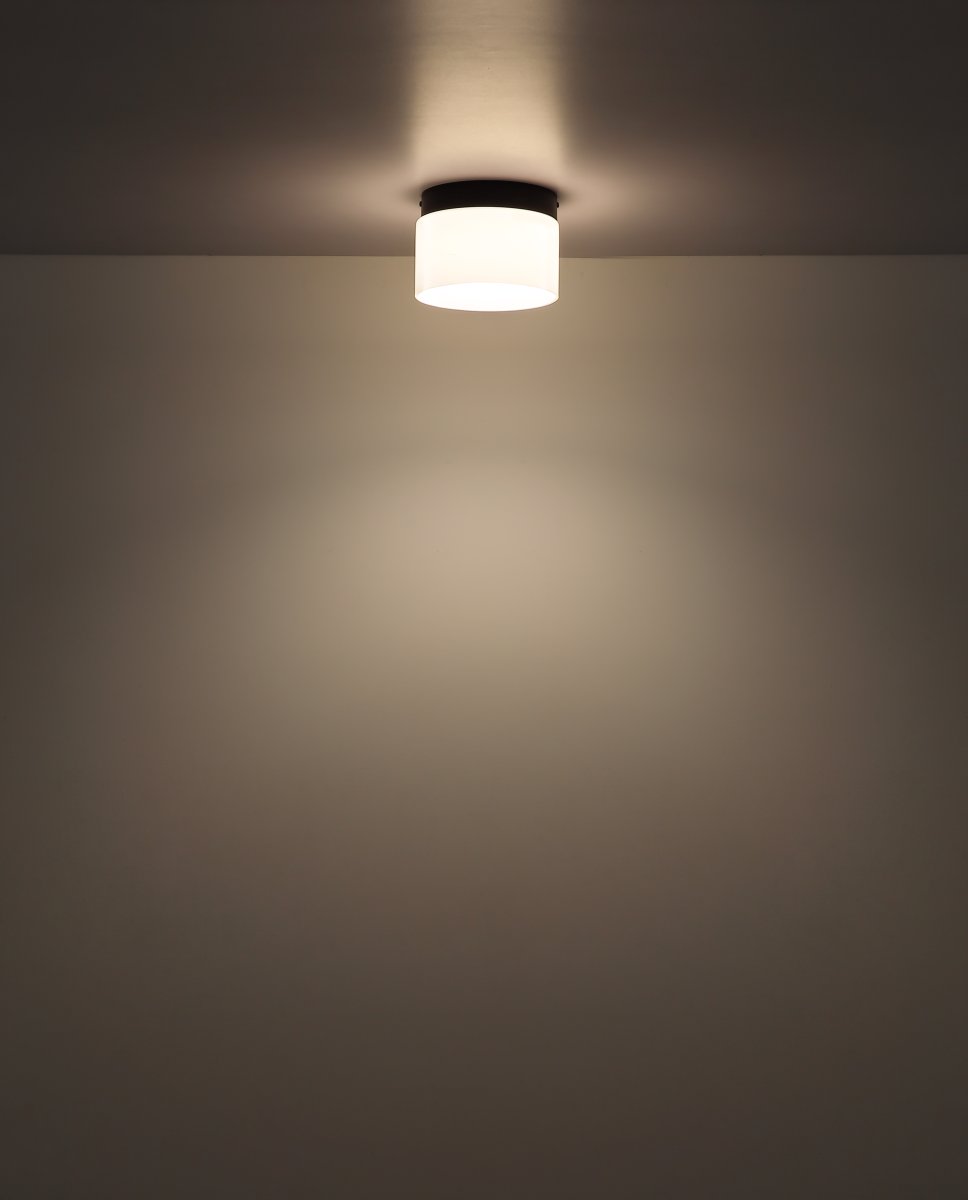 Trenton Ø20 Hvit plafond Fra Globo Lighting - Med sin runda sk&auml;rm i opalglas skapas en fin ljusspridning i rummet.