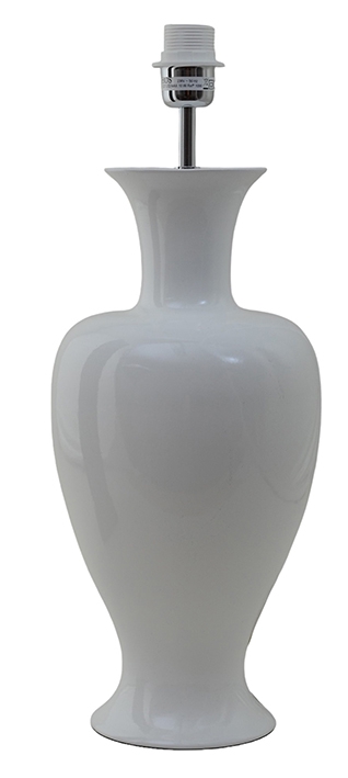 Mindy 50cm Vit lampefot Fra Hallbergs - Denna eleganta lampfot i keramik har en mjuk, klassisk form och blank vit finish som ger ett varmt och stilrent uttryck.
