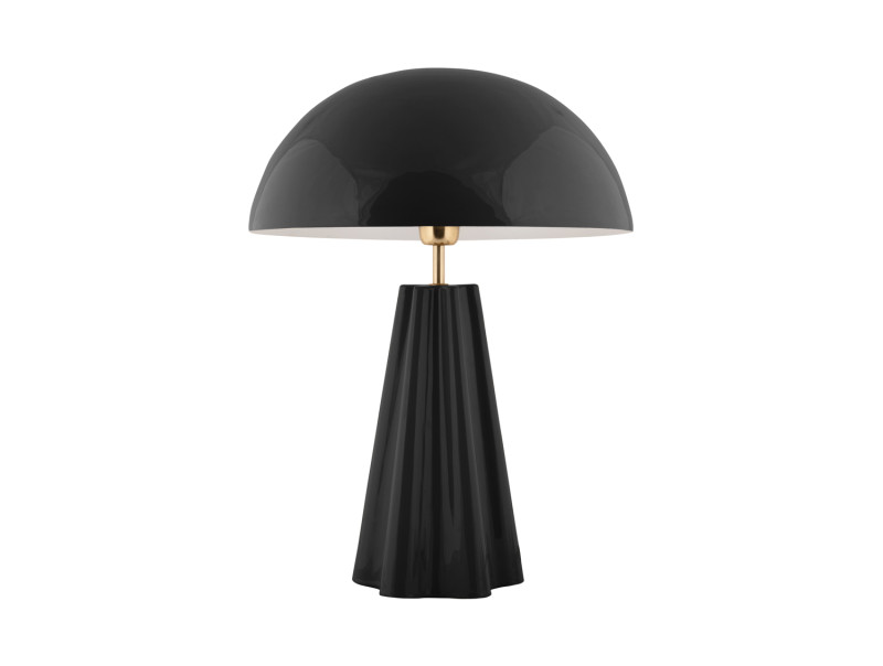 Amplio 55cm Svart bordlampe Fra Leitmotiv - Den er laget av metall med en blank svart finish og elegante messingdetaljer som gir et sofistikert uttrykk.