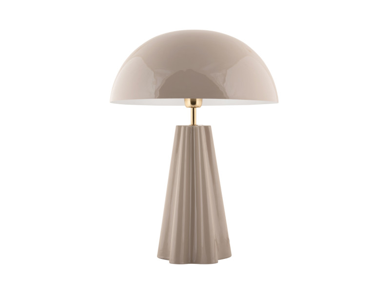 Amplio 55cm Greige bordlampe Fra Leitmotiv - Den er laget av metall med en blank grå finish og elegante messingdetaljer som gir et sofistikert uttrykk.
