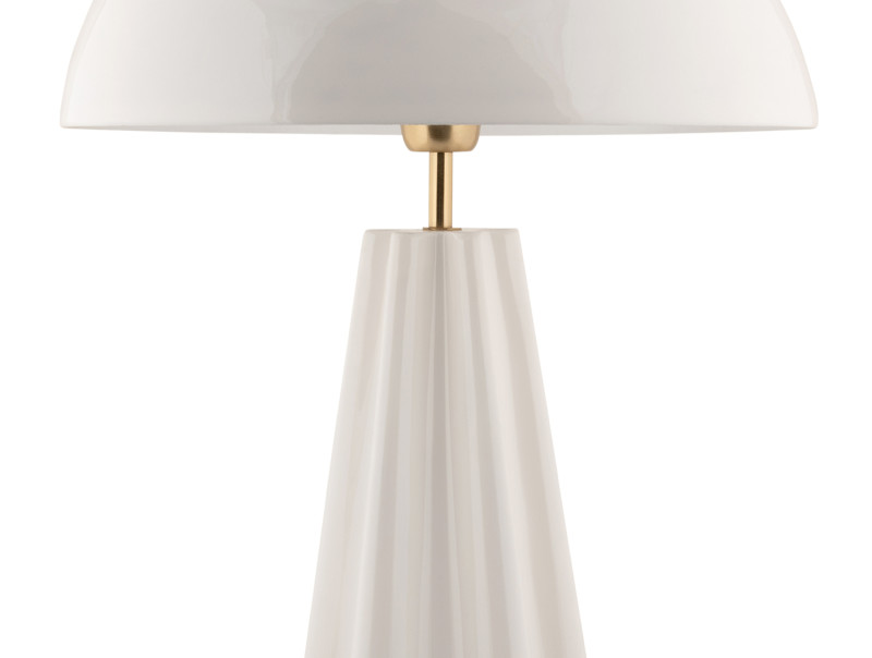 Amplio 55cm Hvit bordlampe Fra Leitmotiv - Den er laget av metall med en blank hvit finish og elegante messingdetaljer som gir et sofistikert uttrykk.