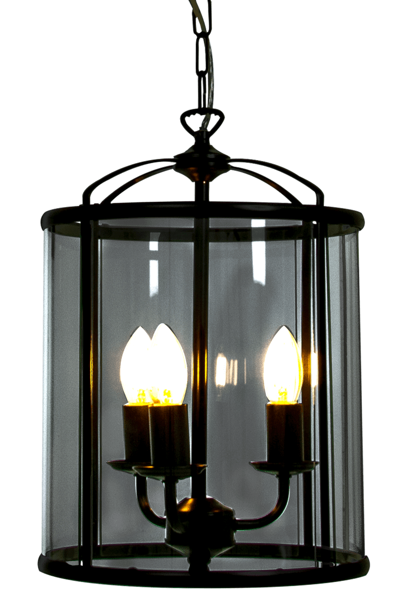 Budgie Ø28 Røykgrå Taklampe Fra Aneta Lighting - Lampen henger i en dekorativ lenke fra en takkopp i metall med krokoppheng.