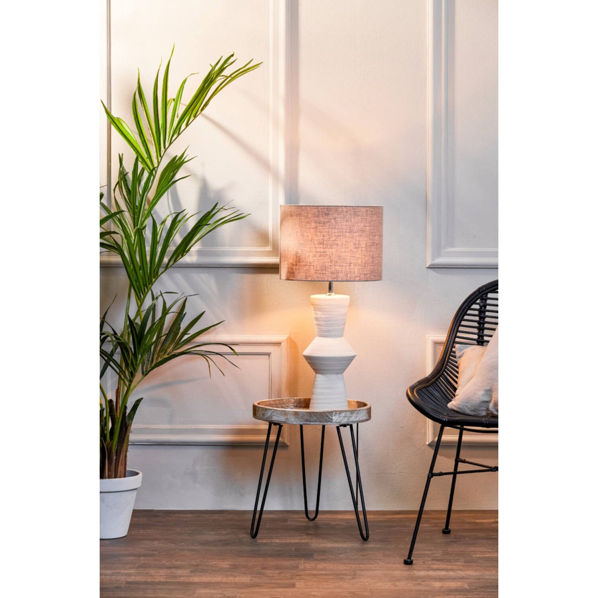 Ayla 50cm Kremet hvit lampefot Fra Light & Living - 