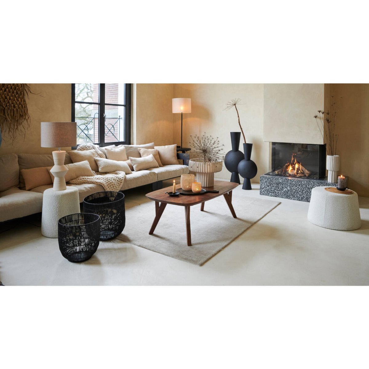 Ayla 60cm Kremet hvit lampefot Fra Light & Living - 