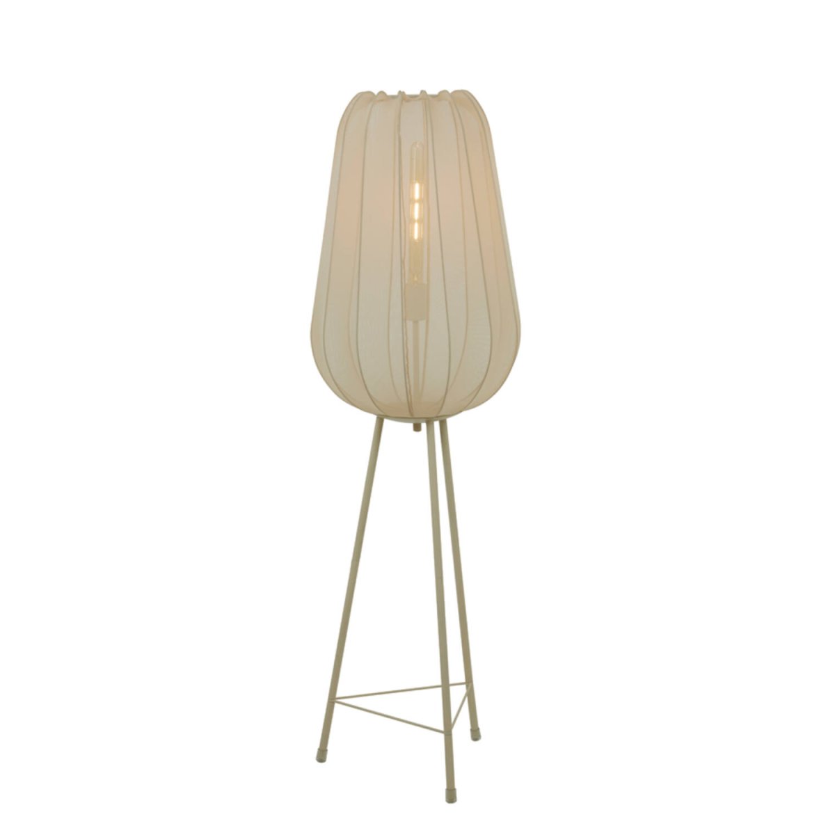 Plumeria Sand gulvlampe Fra Light & Living - Den dekorative skjermen i netting skaper en vakker spredning av lys i rommet når lampen er på.