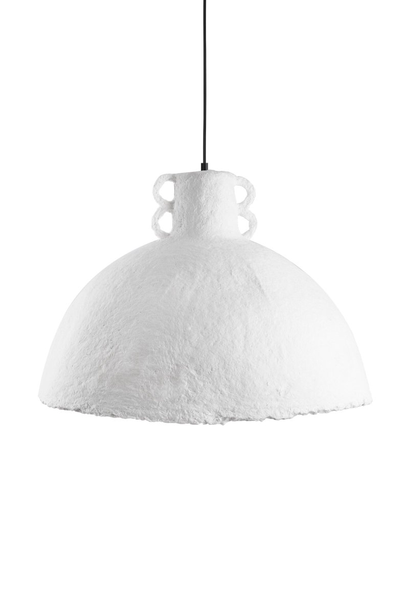 Maché Ø50 Hvit Taklampe Fra Globen Lighting - som betyr at den er st&oslash;pt av en masse best&aring;ende av papir og lim.