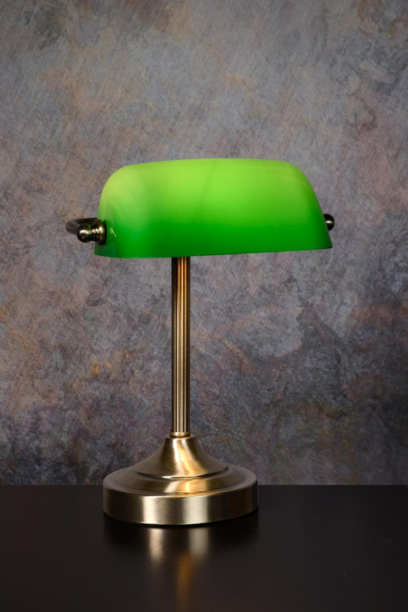 Banker 30cm Bronse skrivebordslampe Fra Lucide - BANKER fra Lucide er den populære notarlampen eller banklampen i miniformat.