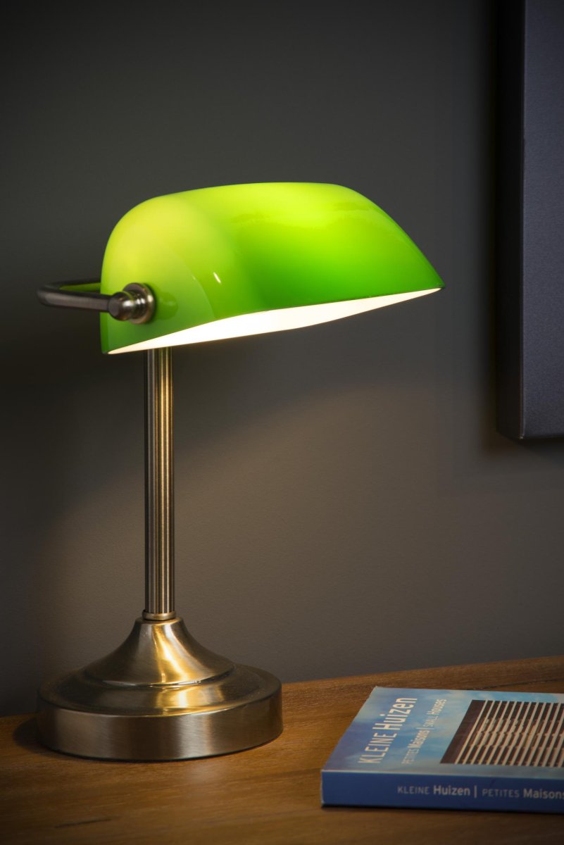 Banker 30cm Bronse skrivebordslampe Fra Lucide - BANKER fra Lucide er den populære notarlampen eller banklampen i miniformat.